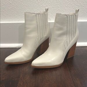 White Leather Ankle Boots